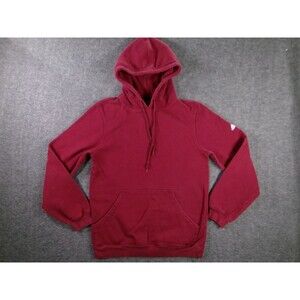 Adidas Hoodie Mens S Burgundy Pullover Fleece Hooded Sweatshirt Embroidered Logo